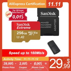 SanDisk Extreme 128GB Micro SD Card 512GB Memory Card 64GB 32GB 256GB Flash TF Cards A2 A1 U3 U1 400GB Microsd Cards for Phone