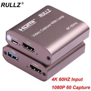 4K 60Hz HDMI Video Capture Card TV Loop 1080P 60FPS Game Recording Plate Live Streaming Box USB 2.0 3.0 Grabber for PS4 Camera