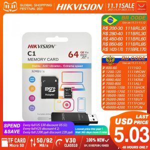 HIKVISION Micro SD Card Class10 8/16/32/64/128/256 GB with Adapter MicroSDHC/XC UHS-I TF card C10 Memory card #C1