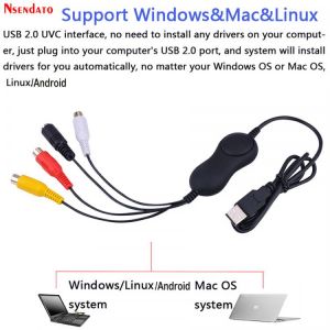 USB2.0 Video Recording Capture Card Analog to Digital USB UVC Video Audio Grabber Converter for XBOX PS3 VHS Windows Mac Android