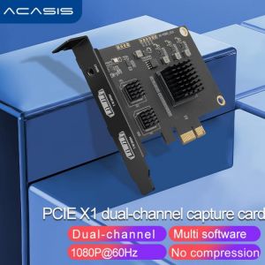 Acasis 2021 New Acasis Dual HDMI-compatible PCIe Video Capture Card 1080P 60FPS 2-Channel Built-in Capture Device Capture Card