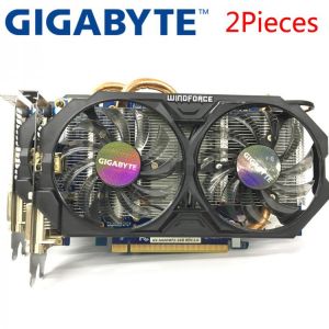 GIGABYTE 2Pieces Graphics Card GTX 660 2GB 192Bit GDDR5 Video Cards for nVIDIA Geforce Used VGA Cards stronger than GTX 750 TI