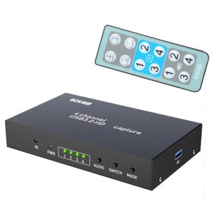 Ezcap 264 4x1 HD 1080P 60fps USB3.0 Video Capture Card Game Recording Box PC HD Multi-Viewer 4 Channel Screen Switch