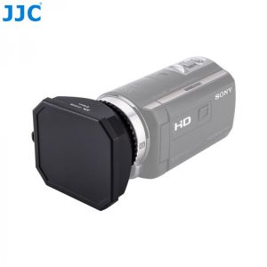 JJC 46mm Camcorder DV Screw Hood Video Camera Lens Hood With Lens Cap Keeper for Canon Sony Panasonic JVC