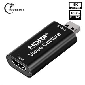 Audio Video Capture Cards HDMI to USB 2.0 Game Video and Audio Grabber Card Full HD 1080P Capture Recording Box Compatible with