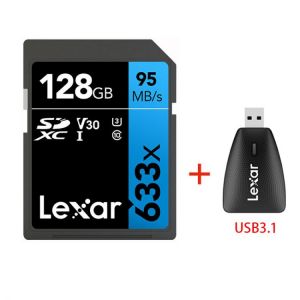 Original Lexar 95M/s 633x 16G 32GB U1 SDHC 64GB 128GB 256GB U3 SD Card  SDXC Class 10 Memory Card For 1080p 3D 4K video Camera