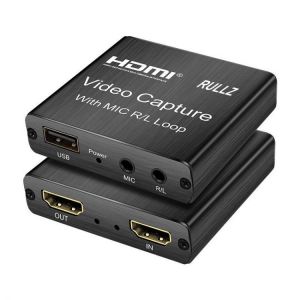 USB 2.0 4K Loop HDMI-compatible HD Video Capture Card Mic Input Audio 1080p Videocapture Game Live Streaming Box Recording Plate