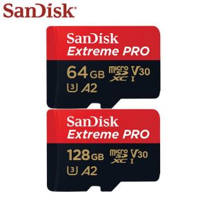 Original SanDisk Extreme Pro Micro SD 128GB 64GB SDXC A2 V30 UHS-III Memory Card Transflash TF Card For 4K UHD Camera