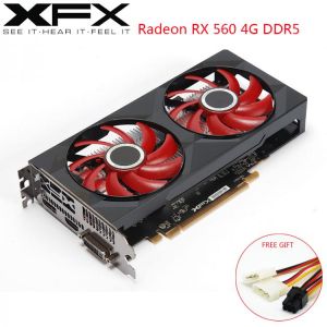 XFX Radeon RX 560 4GB DDR5 Graphics Cards AMD GPU 128 Bit RX 560D Gaming PC Video Cards Desktop Computer Gamer Used RX560 Card