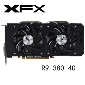 Videocard Used XFX R9380 4GB Graphics Card For AMD Radeon R9 380X 380 4GB Video Screen Cards GPU Board Desktop Computer Gaming