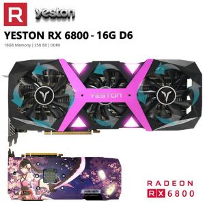 Yeston Radeon RX 6800XT 16GB 256bit GDDR6 7nm Gaming Desktop Video computer PC Graphics Card 8+8PIN 2190MHz Support HDMI+DP*3