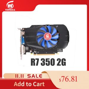Original Desktop GPU Graphics Card Veineda R7 350 2GB GDDR5 128Bit Independent Game Video Card R7-350 for ATI Radeon gaming