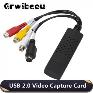 Grwibeou USB 2.0 To RCA Cable Adapter Converter Audio Video Capture Card Adapter PC CableS for TV DVD VHS Capture Device Hot