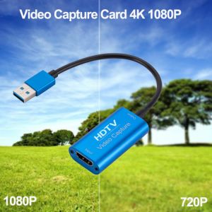 USB3.0 Video Capture Card 4K 1080P HDMI-Compatible to USB Video Game Grabber Record for PC Game Camera Recording Live Streaming
