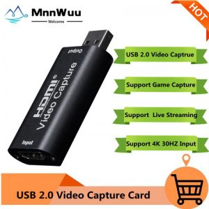 4K Video Capture Card USB 2.0 HDMI Video Grabber Box for PS4 Game DVD Camcorder Camera Record Video Card Live Streaming