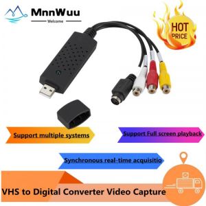 VHS to Digital Converter USB 2.0 Video Converter Audio Capture Card VHS Box VHS VCR TV to Digital Converter Support Win 7/8/10