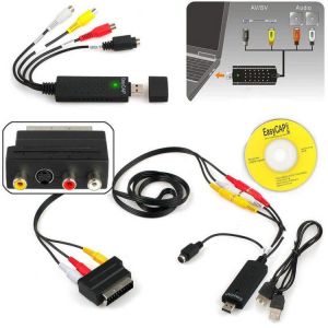 USB 2.0 Easy Cap Video TV DVD VHS DVR Capture Card Easier Cap USB Video Capture Device Support Win10