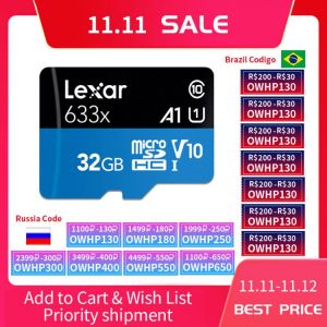 Lexar 128GB Micro SD 16GB 32GB Memory Card 64GB Class 10 U1 U3 A2 cartao de memoria TF Flash micro sd mini Card
