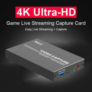 4K USB 3.0 2.0 Video Capture Card 1080P 60fps Game Recording for PS4 XBOX OBS Live Streaming Plate MIC HDMI-compatible TV Loop
