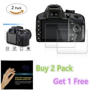 2 Pack 9H Tempered Glass LCD Screen Protector for Sony Alpha A7 A7C A6500 / Canon EOS 6D Mark II 2 SX730 SX740 / Nikon D7500