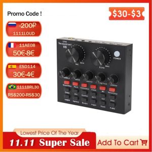 V8 Audio USB External Sound Card Headset Microphone Webcast Personal Entertainment Streamer Live Broadcast for PC Phone Computer