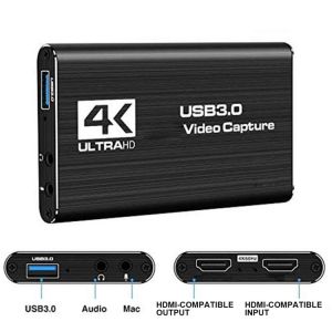 Video Card Capture HDMI-compatible Video Capture Card Game Live Streaming 4K 1080P HD VHS Board USB 3.0 Grabber Recorder Box