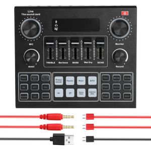 V9 Audio Sound Card Set USB External Sound Adapter Headset Microphone Streamer Live Broadcast Accessories for PC Phone Computer