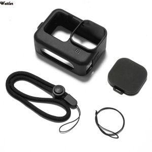 For GoPro Hero 9 Black Silicon Protective Cover  Sleeve Housing Case Frame with Lanyard Accessory With Lens Case For Go pro 9