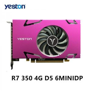 Yeston Graphics Card R7 350 4G D5 6MINIDP 6-screen Support Split Screen Display 700/4500MHz 4G/128bit/GDDR5 with 6 Mini DP Ports