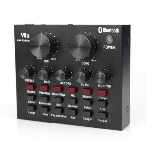 Profession External Sound Card Audio Interface for Computer Phone Microphone Karaoke Live DJ Sound Mixing Console Voice Changer