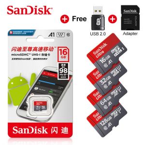 Sandisk A1 U1 SD Card Class 10 16GB 32GB 64GB 128GB 256GB High Speed Mini SDXC SDHC TF Flash Memory Card with Adapter