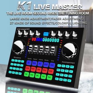 Computer Phone Voice Changer HIFI Live Sound Card Mixer Board Streaming Audio Bluetooth 5.0 Universal Multiple Effects Broadcast