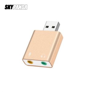 Mini External USB Sound Card USB To 3.5mm Headphone Mic Speaker Adapter Audio Card For Laptop Computer Sound Card Splitter
