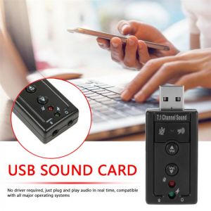 10pcs/lot External USB Sound Card USB2.0 Virtual 7.1 Channel Stereo 3.5mm Headphone Audio Adapter Micphone Sound Card