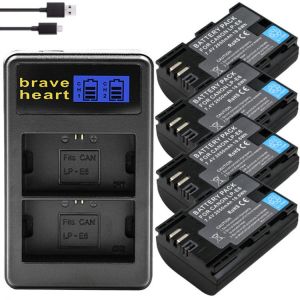 Hot selling 2x 2650mAh LP E6 LPE6 LP-E6 Camera Battery pack For Canon 5D Mark II III 7D 60D EOS 6D 70D 80D for canon accessories