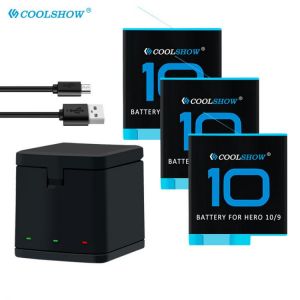 Camera Batteries for GoPro Hero 10 9 Battery Charger 1800mah for Gopro Hero 9 10 Black Accesorios Bateria