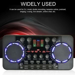V300 Pro Live Streaming Sound Card 10 Sound Effects Bluetooth-compatible 4.0 Audio Interface Mixer for Phone PC Long battery lif