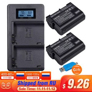 PALO ENEL15 EN EL15 EL15A EN-EL15 Battery LCD Dual USB Charger for Nikon D7000 D600 D610 D600E D800 D800E D810 D7100 d750 V1