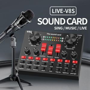V8S Bluetooth USB External Sound Card Headset Microphone Webcast Personal Entertainment Streamer Live Broadcast For PC Computer