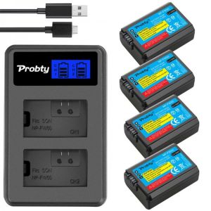 4Pcs 2000mAh NP-FW50 NPFW50 NP FW50 Battery + LCD USB Dual Charger For Sony NEX-3 NEX-5C Alpha A55 NEX-C3