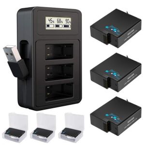 1800mAh Batteries for Gopro battery, USB accurate charge display charger for GoPro Hero 8/7/6/5 black camera GoPro accessories