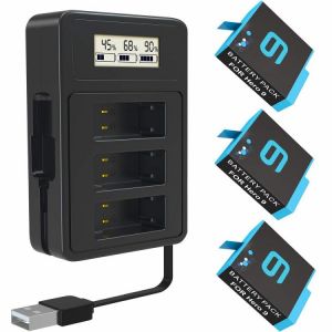 2000mAh Batteries for GoPro Hero 9/10 Battery and USB Quick Charger (Fully Compatible with Official Gopro 10 Gopro 9 battery )