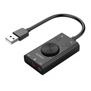 USB Sound Card Plug and Play External Stereo Sound Adapter Headphone Microphone Splitter Converter with Volume Control TRS/TRRS