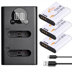 Long-lasting Battery Life 1280mAh Li-90B Li-92B Battery + LED USB Charger for Olympus TG-6 TG-5 TG-Tracker SH-1 SH-2 SP-100 IHS