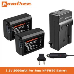 NP-FW50 Camera Battery+Charger for Sony A6000, A6500, A6300, A7, A7II, A7RII, A7SII, A7S, A7S2, A7R, A7R2, A5100, RX10 Accessori