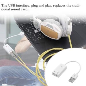 7.1 External USB audio sound card for laptop USB jack 3.5mm headphone audio adapter with cable microphone sound card suitable