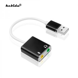 kebidu External USB 2.0 Sound Card Headphone 3D Stereo USB Audio Adapter High Speed Free drive Sound Card for Mac OS Windows