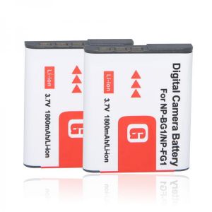 2Pcs NP-BG1 1800mah 3.7V High quality Digital Camera Battery for Sony NP-BG1 NP-FG1 DSC-H3 DSC-W70 BC-CSGE BC-CSGD W30