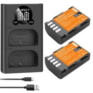 2x 2300mAh DMW-BLF19E DMW-BLF19 Camera Battery DMW BLF19 BLF19 BLF19E +LED Dual USB Charger for Panasonic Lumix GH3 GH4 GH5 G9