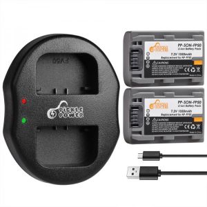 NP-FP50 NP-FP51 Camera Battery +Dual USB Charger for Sony NP-FP70 NP-FP90 DVD HandyCam DCR-DVD105 DVD202E DVD92 SR100 HC18E